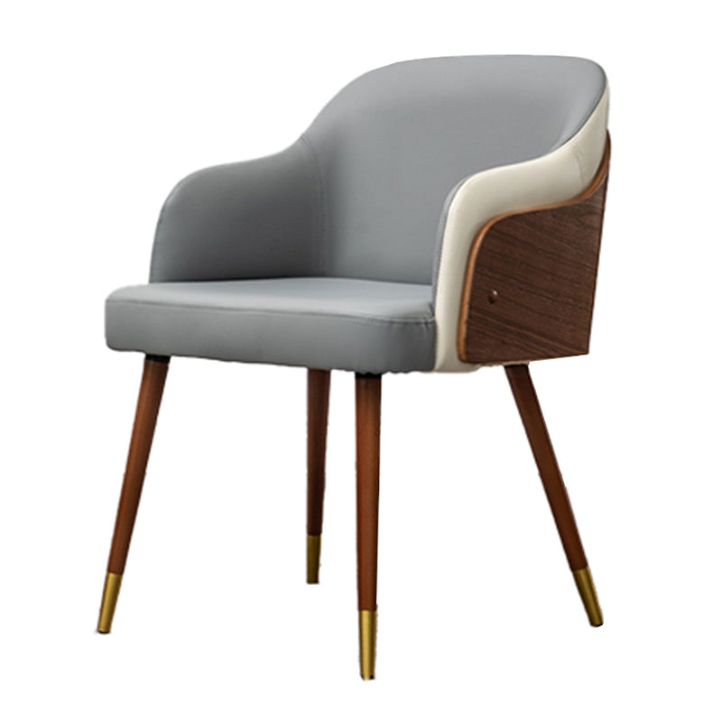 Contemporary Square Dining Side Chair Parsons Arm Chair for Kitchen with Wooden Legs Light Gray 1 Piece Clearhalo ' kitchen&dining_furn' 'Dining Chairs' 'Dining Tables & Seating' 'dining_chair' 'Furniture' 'furniture_dining_chair' 'Kitchen & Dining Furniture' 'kitchen' 3455197