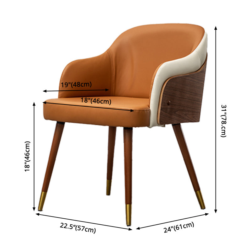 Contemporary Square Dining Side Chair Parsons Arm Chair for Kitchen with Wooden Legs Clearhalo ' kitchen&dining_furn' 'Dining Chairs' 'Dining Tables & Seating' 'dining_chair' 'Furniture' 'furniture_dining_chair' 'Kitchen & Dining Furniture' 'kitchen' 3455202