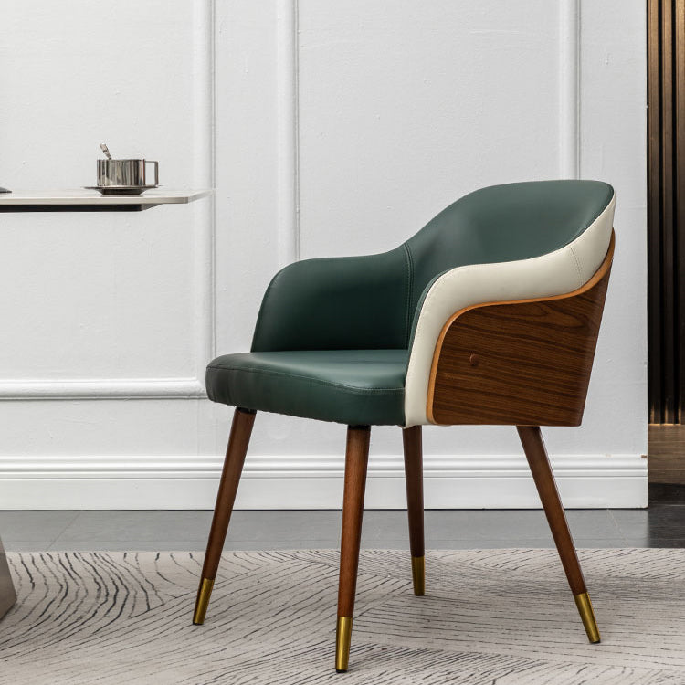 Contemporary Square Dining Side Chair Parsons Arm Chair for Kitchen with Wooden Legs Blackish Green 1 Piece Clearhalo ' kitchen&dining_furn' 'Dining Chairs' 'Dining Tables & Seating' 'dining_chair' 'Furniture' 'furniture_dining_chair' 'Kitchen & Dining Furniture' 'kitchen' 3455203