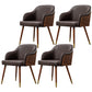 Contemporary Square Dining Side Chair Parsons Arm Chair for Kitchen with Wooden Legs Brown Set of 4 Clearhalo ' kitchen&dining_furn' 'Dining Chairs' 'Dining Tables & Seating' 'dining_chair' 'Furniture' 'furniture_dining_chair' 'Kitchen & Dining Furniture' 'kitchen' 3455205