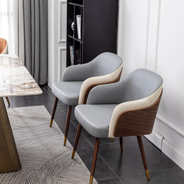 Contemporary Square Dining Side Chair Parsons Arm Chair for Kitchen with Wooden Legs Clearhalo ' kitchen&dining_furn' 'Dining Chairs' 'Dining Tables & Seating' 'dining_chair' 'Furniture' 'furniture_dining_chair' 'Kitchen & Dining Furniture' 'kitchen' 3455206