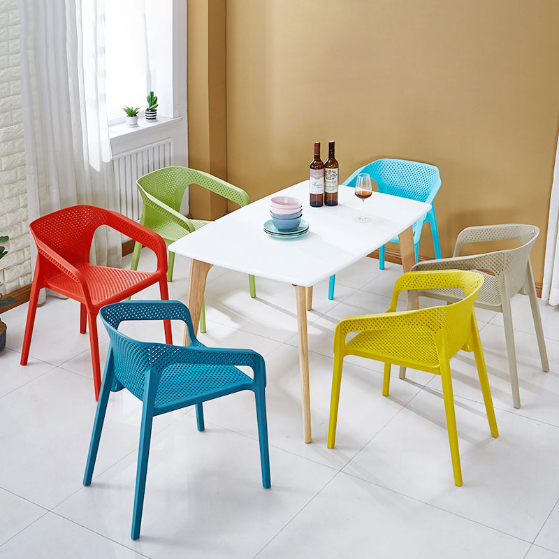 Glam Style 20'' Wide Plastic Side Chair Solid Back Chair with 4 Legs For Home Use Clearhalo ' kitchen&dining_furn' 'Dining Chairs' 'Dining Tables & Seating' 'dining_chair' 'Furniture' 'furniture_dining_chair' 'Kitchen & Dining Furniture' 'kitchen' 3455207