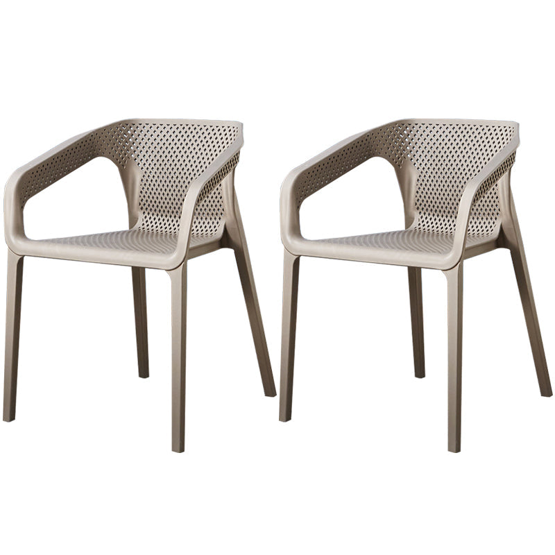 Glam Style 20'' Wide Plastic Side Chair Solid Back Chair with 4 Legs For Home Use Grey Set of 2 Clearhalo ' kitchen&dining_furn' 'Dining Chairs' 'Dining Tables & Seating' 'dining_chair' 'Furniture' 'furniture_dining_chair' 'Kitchen & Dining Furniture' 'kitchen' 3455208