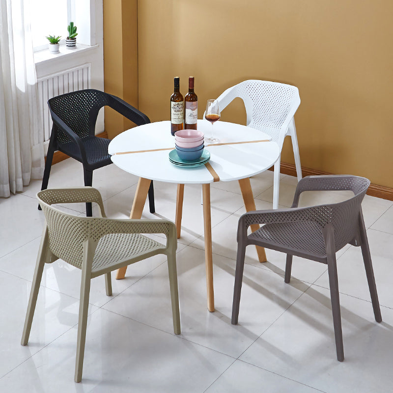 Glam Style 20'' Wide Plastic Side Chair Solid Back Chair with 4 Legs For Home Use Clearhalo ' kitchen&dining_furn' 'Dining Chairs' 'Dining Tables & Seating' 'dining_chair' 'Furniture' 'furniture_dining_chair' 'Kitchen & Dining Furniture' 'kitchen' 3455209