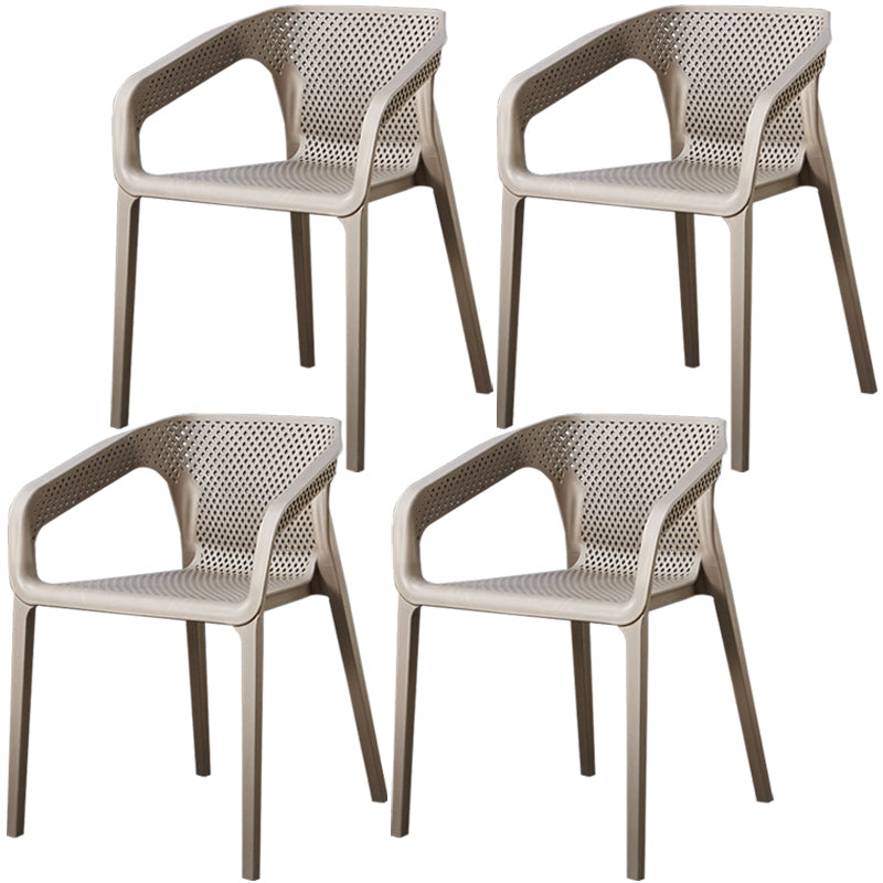 Glam Style 20'' Wide Plastic Side Chair Solid Back Chair with 4 Legs For Home Use Grey Set of 4 Clearhalo ' kitchen&dining_furn' 'Dining Chairs' 'Dining Tables & Seating' 'dining_chair' 'Furniture' 'furniture_dining_chair' 'Kitchen & Dining Furniture' 'kitchen' 3455210