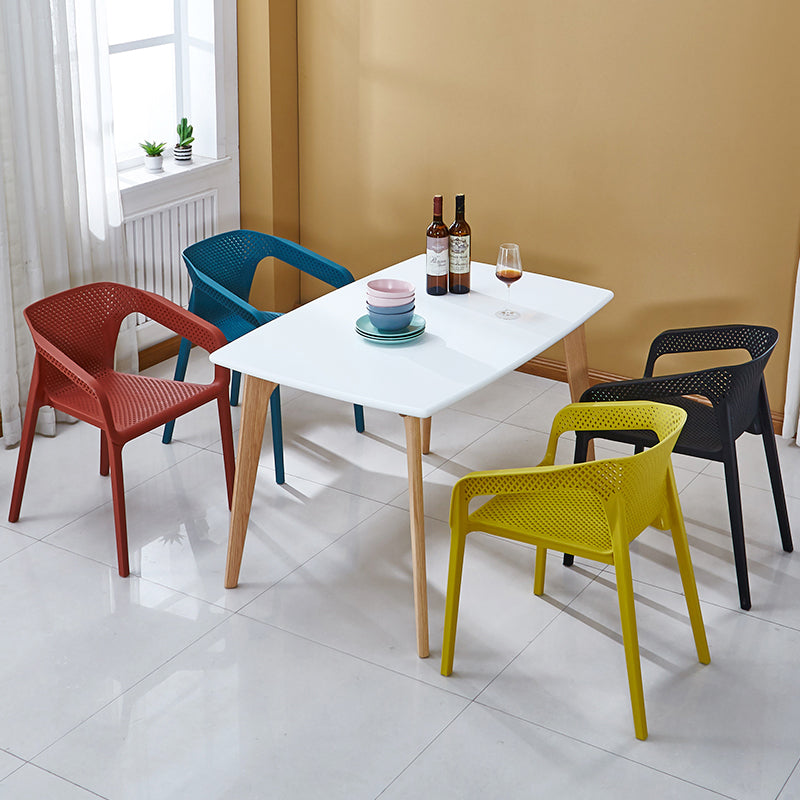 Glam Style 20'' Wide Plastic Side Chair Solid Back Chair with 4 Legs For Home Use Clearhalo ' kitchen&dining_furn' 'Dining Chairs' 'Dining Tables & Seating' 'dining_chair' 'Furniture' 'furniture_dining_chair' 'Kitchen & Dining Furniture' 'kitchen' 3455211