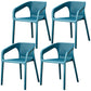 Glam Style 20'' Wide Plastic Side Chair Solid Back Chair with 4 Legs For Home Use Blackish Green Set of 4 Clearhalo ' kitchen&dining_furn' 'Dining Chairs' 'Dining Tables & Seating' 'dining_chair' 'Furniture' 'furniture_dining_chair' 'Kitchen & Dining Furniture' 'kitchen' 3455213