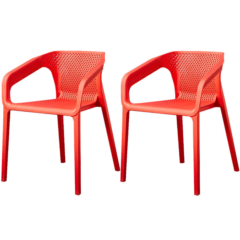 Glam Style 20'' Wide Plastic Side Chair Solid Back Chair with 4 Legs For Home Use Red Set of 2 Clearhalo ' kitchen&dining_furn' 'Dining Chairs' 'Dining Tables & Seating' 'dining_chair' 'Furniture' 'furniture_dining_chair' 'Kitchen & Dining Furniture' 'kitchen' 3455215