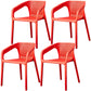 Glam Style 20'' Wide Plastic Side Chair Solid Back Chair with 4 Legs For Home Use Red Set of 4 Clearhalo ' kitchen&dining_furn' 'Dining Chairs' 'Dining Tables & Seating' 'dining_chair' 'Furniture' 'furniture_dining_chair' 'Kitchen & Dining Furniture' 'kitchen' 3455218