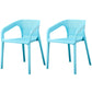 Glam Style 20'' Wide Plastic Side Chair Solid Back Chair with 4 Legs For Home Use Light Blue Set of 2 Clearhalo ' kitchen&dining_furn' 'Dining Chairs' 'Dining Tables & Seating' 'dining_chair' 'Furniture' 'furniture_dining_chair' 'Kitchen & Dining Furniture' 'kitchen' 3455220