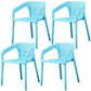Glam Style 20'' Wide Plastic Side Chair Solid Back Chair with 4 Legs For Home Use Light Blue Set of 4 Clearhalo ' kitchen&dining_furn' 'Dining Chairs' 'Dining Tables & Seating' 'dining_chair' 'Furniture' 'furniture_dining_chair' 'Kitchen & Dining Furniture' 'kitchen' 3455222