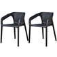 Glam Style 20'' Wide Plastic Side Chair Solid Back Chair with 4 Legs For Home Use Black Set of 2 Clearhalo ' kitchen&dining_furn' 'Dining Chairs' 'Dining Tables & Seating' 'dining_chair' 'Furniture' 'furniture_dining_chair' 'Kitchen & Dining Furniture' 'kitchen' 3455224