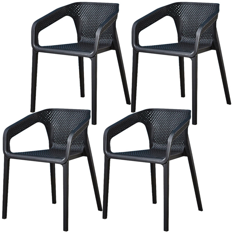 Glam Style 20'' Wide Plastic Side Chair Solid Back Chair with 4 Legs For Home Use Black Set of 4 Clearhalo ' kitchen&dining_furn' 'Dining Chairs' 'Dining Tables & Seating' 'dining_chair' 'Furniture' 'furniture_dining_chair' 'Kitchen & Dining Furniture' 'kitchen' 3455226