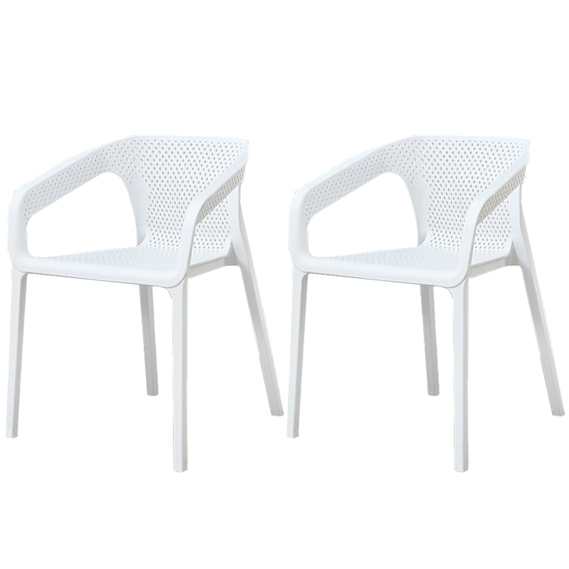 Glam Style 20'' Wide Plastic Side Chair Solid Back Chair with 4 Legs For Home Use White Set of 2 Clearhalo ' kitchen&dining_furn' 'Dining Chairs' 'Dining Tables & Seating' 'dining_chair' 'Furniture' 'furniture_dining_chair' 'Kitchen & Dining Furniture' 'kitchen' 3455227