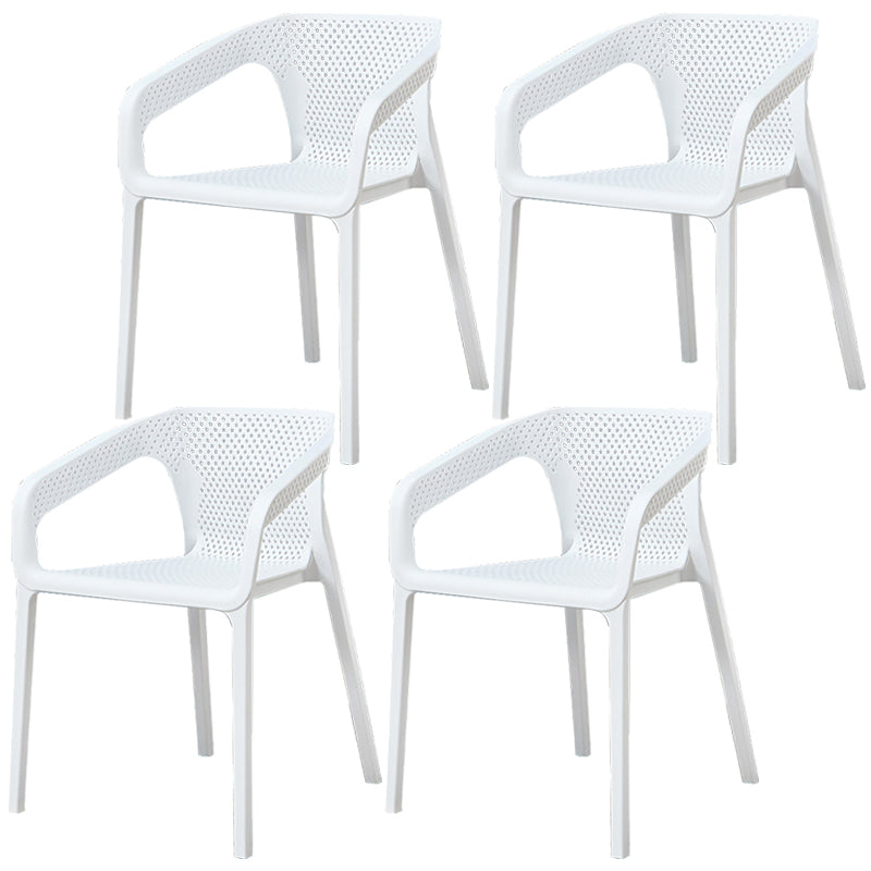 Glam Style 20'' Wide Plastic Side Chair Solid Back Chair with 4 Legs For Home Use White Set of 4 Clearhalo ' kitchen&dining_furn' 'Dining Chairs' 'Dining Tables & Seating' 'dining_chair' 'Furniture' 'furniture_dining_chair' 'Kitchen & Dining Furniture' 'kitchen' 3455228