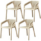 Glam Style 20'' Wide Plastic Side Chair Solid Back Chair with 4 Legs For Home Use Beige Set of 4 Clearhalo ' kitchen&dining_furn' 'Dining Chairs' 'Dining Tables & Seating' 'dining_chair' 'Furniture' 'furniture_dining_chair' 'Kitchen & Dining Furniture' 'kitchen' 3455230