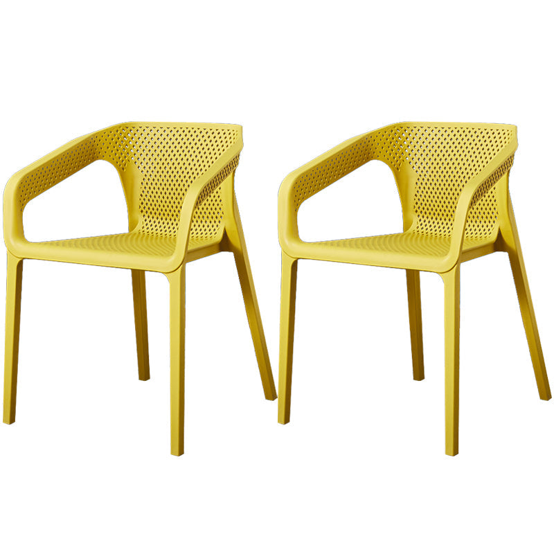 Glam Style 20'' Wide Plastic Side Chair Solid Back Chair with 4 Legs For Home Use Ginger Set of 2 Clearhalo ' kitchen&dining_furn' 'Dining Chairs' 'Dining Tables & Seating' 'dining_chair' 'Furniture' 'furniture_dining_chair' 'Kitchen & Dining Furniture' 'kitchen' 3455231