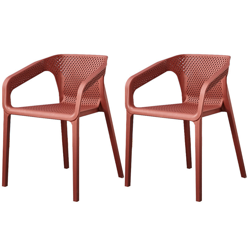 Glam Style 20'' Wide Plastic Side Chair Solid Back Chair with 4 Legs For Home Use Cameo Brown Set of 2 Clearhalo ' kitchen&dining_furn' 'Dining Chairs' 'Dining Tables & Seating' 'dining_chair' 'Furniture' 'furniture_dining_chair' 'Kitchen & Dining Furniture' 'kitchen' 3455233