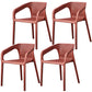 Glam Style 20'' Wide Plastic Side Chair Solid Back Chair with 4 Legs For Home Use Cameo Brown Set of 4 Clearhalo ' kitchen&dining_furn' 'Dining Chairs' 'Dining Tables & Seating' 'dining_chair' 'Furniture' 'furniture_dining_chair' 'Kitchen & Dining Furniture' 'kitchen' 3455234