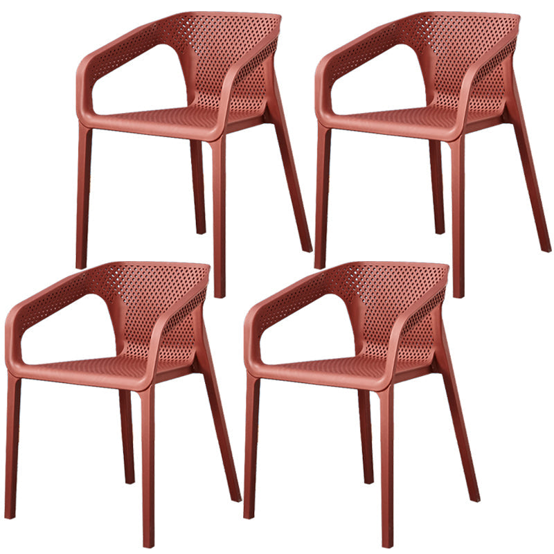 Glam Style 20'' Wide Plastic Side Chair Solid Back Chair with 4 Legs For Home Use Cameo Brown Set of 4 Clearhalo ' kitchen&dining_furn' 'Dining Chairs' 'Dining Tables & Seating' 'dining_chair' 'Furniture' 'furniture_dining_chair' 'Kitchen & Dining Furniture' 'kitchen' 3455234
