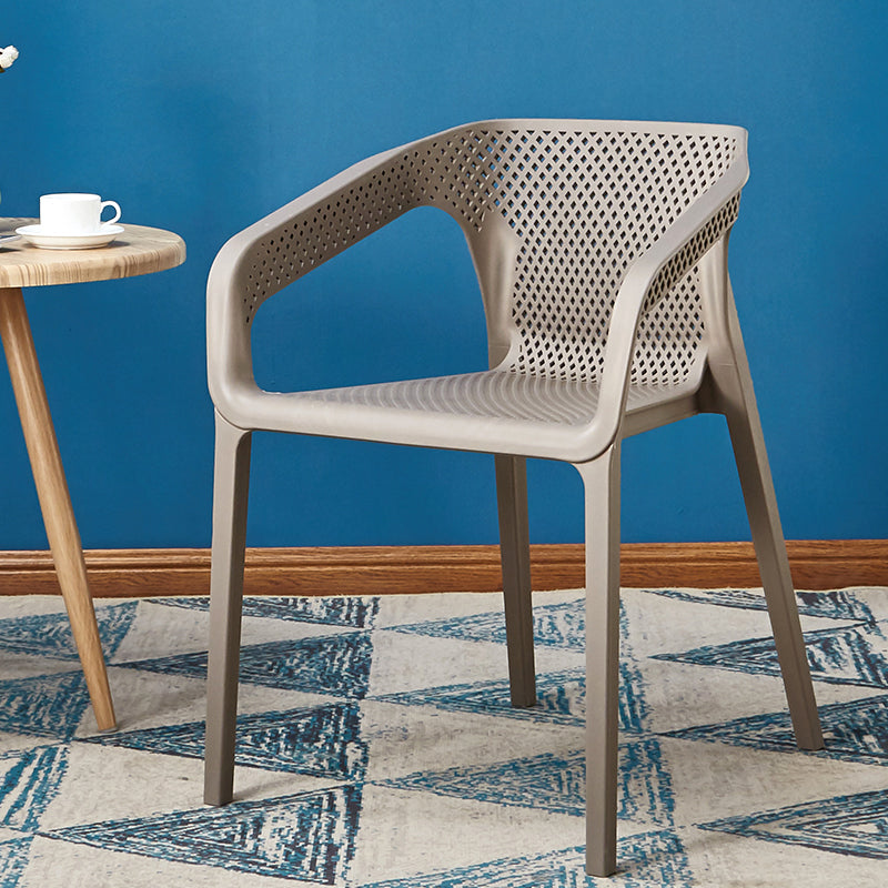 Glam Style 20'' Wide Plastic Side Chair Solid Back Chair with 4 Legs For Home Use Grey 1 Piece Clearhalo ' kitchen&dining_furn' 'Dining Chairs' 'Dining Tables & Seating' 'dining_chair' 'Furniture' 'furniture_dining_chair' 'Kitchen & Dining Furniture' 'kitchen' 3455237