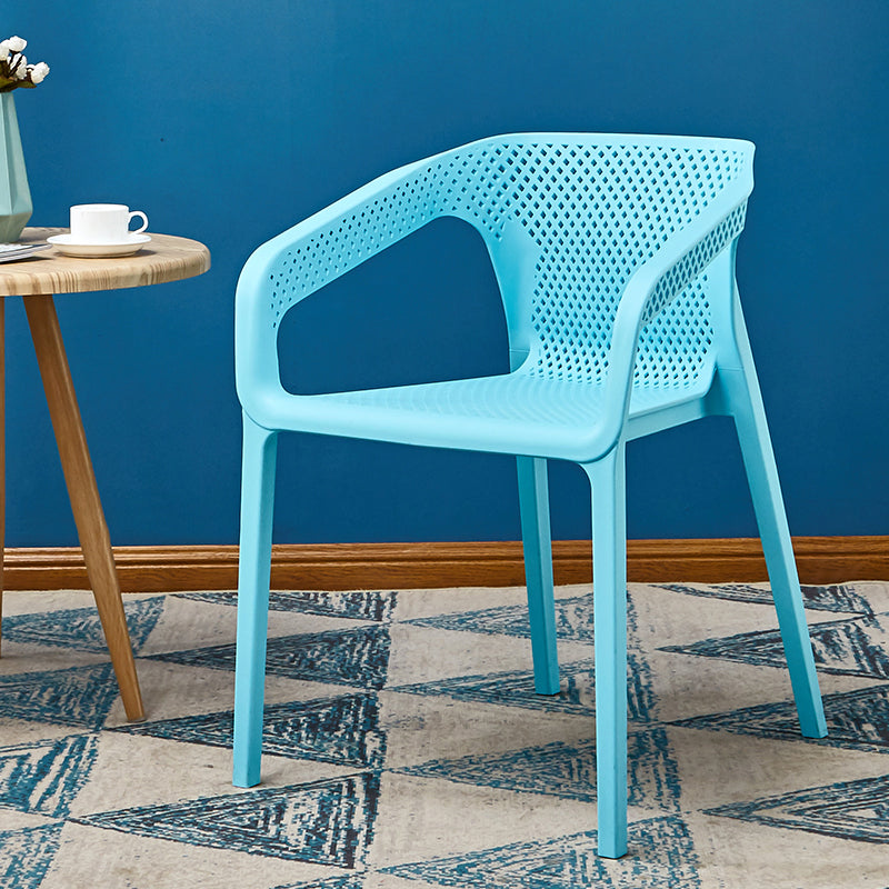 Glam Style 20'' Wide Plastic Side Chair Solid Back Chair with 4 Legs For Home Use Light Blue 1 Piece Clearhalo ' kitchen&dining_furn' 'Dining Chairs' 'Dining Tables & Seating' 'dining_chair' 'Furniture' 'furniture_dining_chair' 'Kitchen & Dining Furniture' 'kitchen' 3455239
