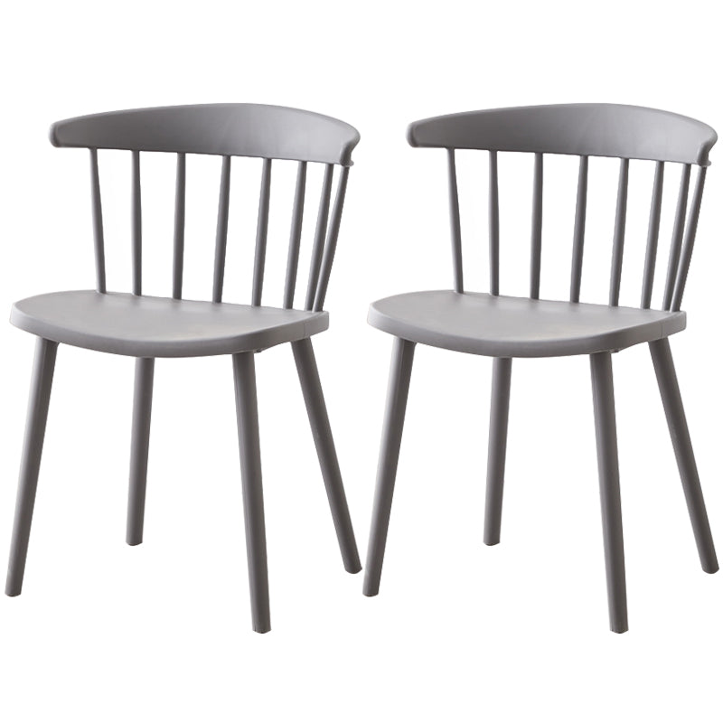 Modern Plastic Winsor Chair 30"H Acrylic Dining Chair for Restaurant Bedroom Grey Set of 2 Clearhalo ' kitchen&dining_furn' 'Dining Chairs' 'Dining Tables & Seating' 'dining_chair' 'Furniture' 'furniture_dining_chair' 'Kitchen & Dining Furniture' 'kitchen' 3455248