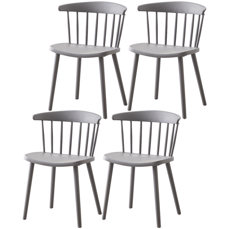 Modern Plastic Winsor Chair 30"H Acrylic Dining Chair for Restaurant Bedroom Grey Set of 4 Clearhalo ' kitchen&dining_furn' 'Dining Chairs' 'Dining Tables & Seating' 'dining_chair' 'Furniture' 'furniture_dining_chair' 'Kitchen & Dining Furniture' 'kitchen' 3455250