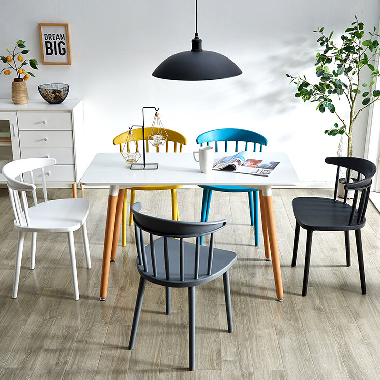Modern Plastic Winsor Chair 30"H Acrylic Dining Chair for Restaurant Bedroom Clearhalo ' kitchen&dining_furn' 'Dining Chairs' 'Dining Tables & Seating' 'dining_chair' 'Furniture' 'furniture_dining_chair' 'Kitchen & Dining Furniture' 'kitchen' 3455252