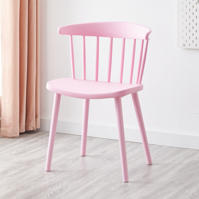 Modern Plastic Winsor Chair 30"H Acrylic Dining Chair for Restaurant Bedroom Pink 1 Piece Clearhalo ' kitchen&dining_furn' 'Dining Chairs' 'Dining Tables & Seating' 'dining_chair' 'Furniture' 'furniture_dining_chair' 'Kitchen & Dining Furniture' 'kitchen' 3455257