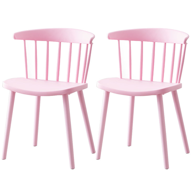 Modern Plastic Winsor Chair 30"H Acrylic Dining Chair for Restaurant Bedroom Pink Set of 2 Clearhalo ' kitchen&dining_furn' 'Dining Chairs' 'Dining Tables & Seating' 'dining_chair' 'Furniture' 'furniture_dining_chair' 'Kitchen & Dining Furniture' 'kitchen' 3455259