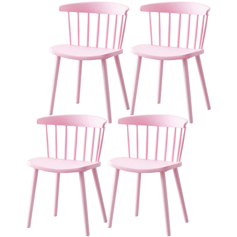 Modern Plastic Winsor Chair 30"H Acrylic Dining Chair for Restaurant Bedroom Pink Set of 4 Clearhalo ' kitchen&dining_furn' 'Dining Chairs' 'Dining Tables & Seating' 'dining_chair' 'Furniture' 'furniture_dining_chair' 'Kitchen & Dining Furniture' 'kitchen' 3455261