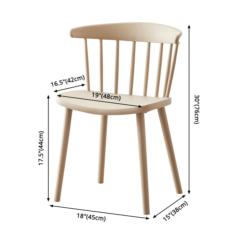 Modern Plastic Winsor Chair 30"H Acrylic Dining Chair for Restaurant Bedroom Clearhalo ' kitchen&dining_furn' 'Dining Chairs' 'Dining Tables & Seating' 'dining_chair' 'Furniture' 'furniture_dining_chair' 'Kitchen & Dining Furniture' 'kitchen' 3455262