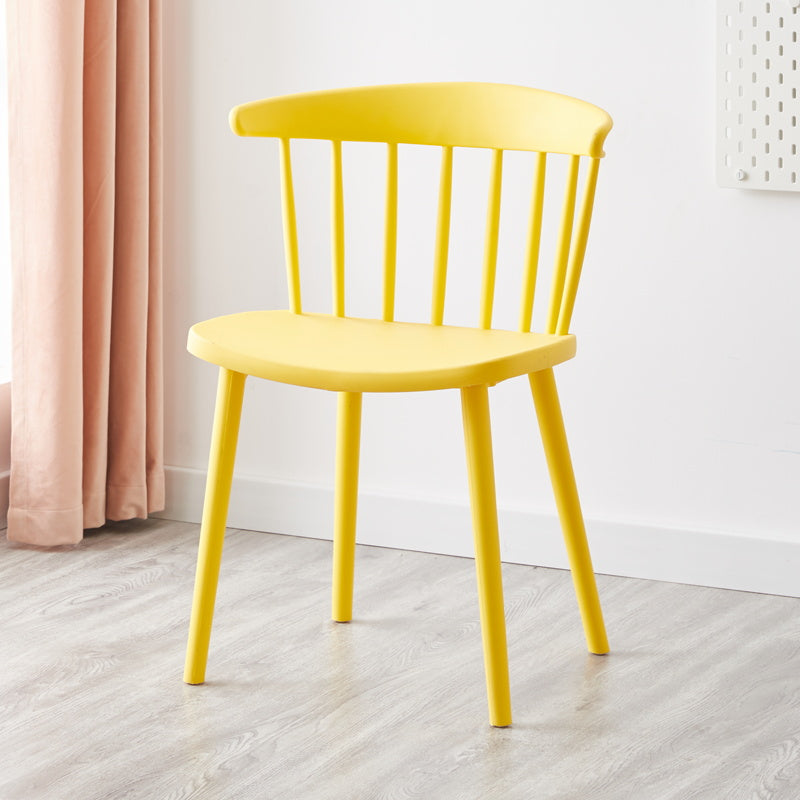 Modern Plastic Winsor Chair 30"H Acrylic Dining Chair for Restaurant Bedroom Yellow 1 Piece Clearhalo ' kitchen&dining_furn' 'Dining Chairs' 'Dining Tables & Seating' 'dining_chair' 'Furniture' 'furniture_dining_chair' 'Kitchen & Dining Furniture' 'kitchen' 3455264