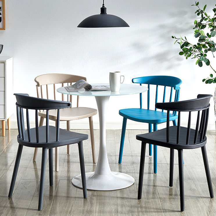 Modern Plastic Winsor Chair 30"H Acrylic Dining Chair for Restaurant Bedroom Clearhalo ' kitchen&dining_furn' 'Dining Chairs' 'Dining Tables & Seating' 'dining_chair' 'Furniture' 'furniture_dining_chair' 'Kitchen & Dining Furniture' 'kitchen' 3455265