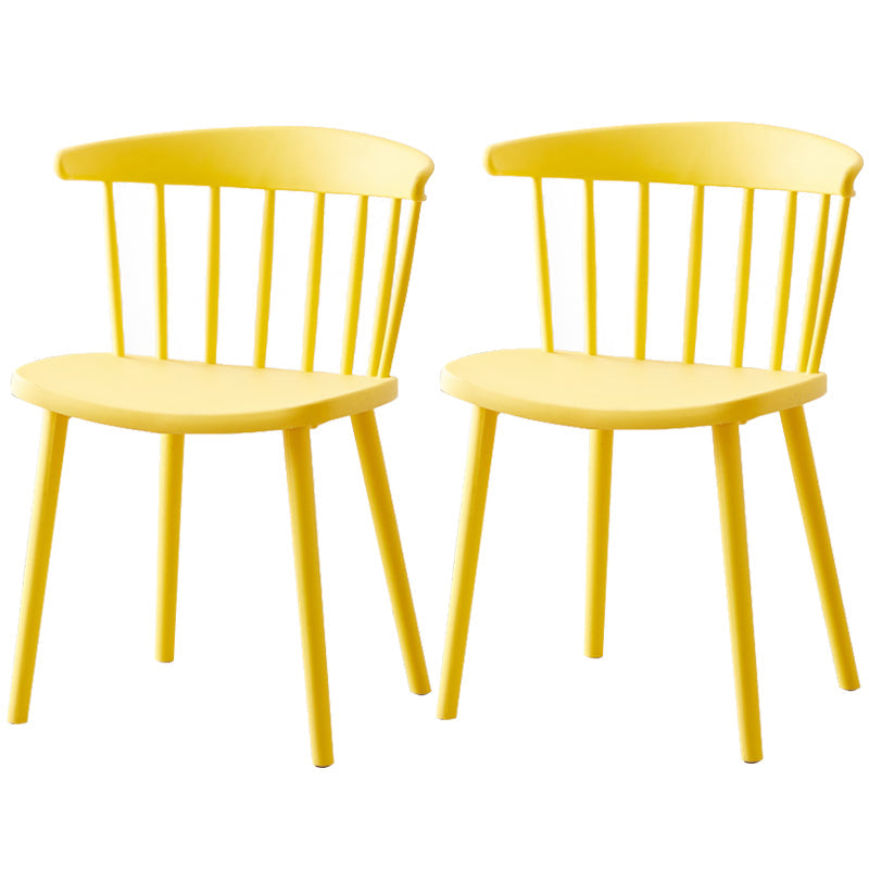 Modern Plastic Winsor Chair 30"H Acrylic Dining Chair for Restaurant Bedroom Yellow Set of 2 Clearhalo ' kitchen&dining_furn' 'Dining Chairs' 'Dining Tables & Seating' 'dining_chair' 'Furniture' 'furniture_dining_chair' 'Kitchen & Dining Furniture' 'kitchen' 3455266