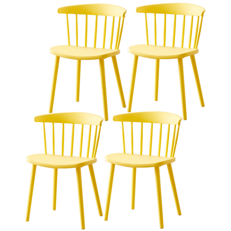 Modern Plastic Winsor Chair 30"H Acrylic Dining Chair for Restaurant Bedroom Yellow Set of 4 Clearhalo ' kitchen&dining_furn' 'Dining Chairs' 'Dining Tables & Seating' 'dining_chair' 'Furniture' 'furniture_dining_chair' 'Kitchen & Dining Furniture' 'kitchen' 3455267