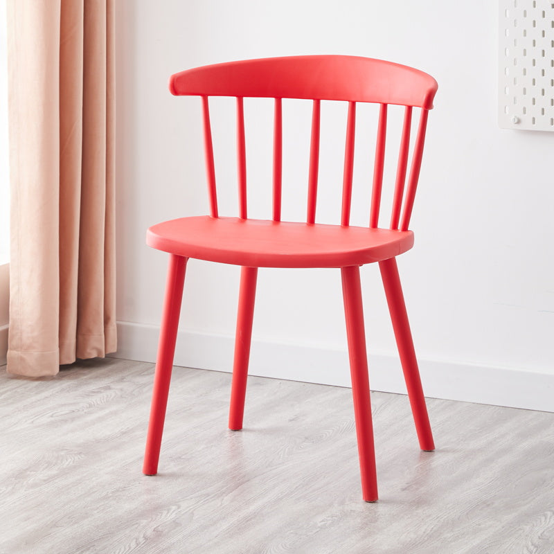 Modern Plastic Winsor Chair 30"H Acrylic Dining Chair for Restaurant Bedroom Red 1 Piece Clearhalo ' kitchen&dining_furn' 'Dining Chairs' 'Dining Tables & Seating' 'dining_chair' 'Furniture' 'furniture_dining_chair' 'Kitchen & Dining Furniture' 'kitchen' 3455268