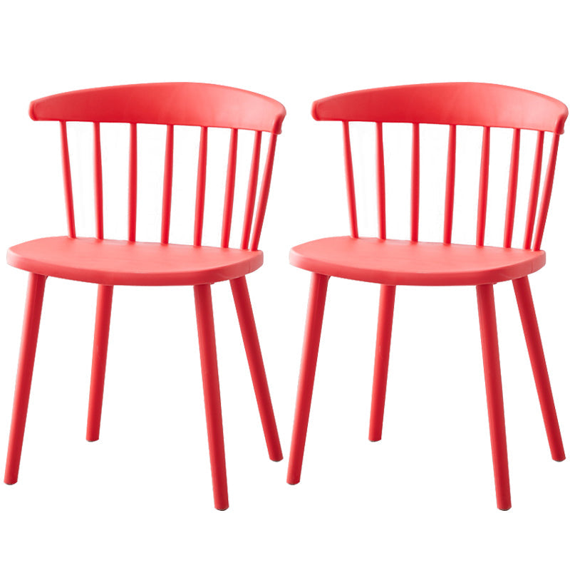 Modern Plastic Winsor Chair 30"H Acrylic Dining Chair for Restaurant Bedroom Red Set of 2 Clearhalo ' kitchen&dining_furn' 'Dining Chairs' 'Dining Tables & Seating' 'dining_chair' 'Furniture' 'furniture_dining_chair' 'Kitchen & Dining Furniture' 'kitchen' 3455269