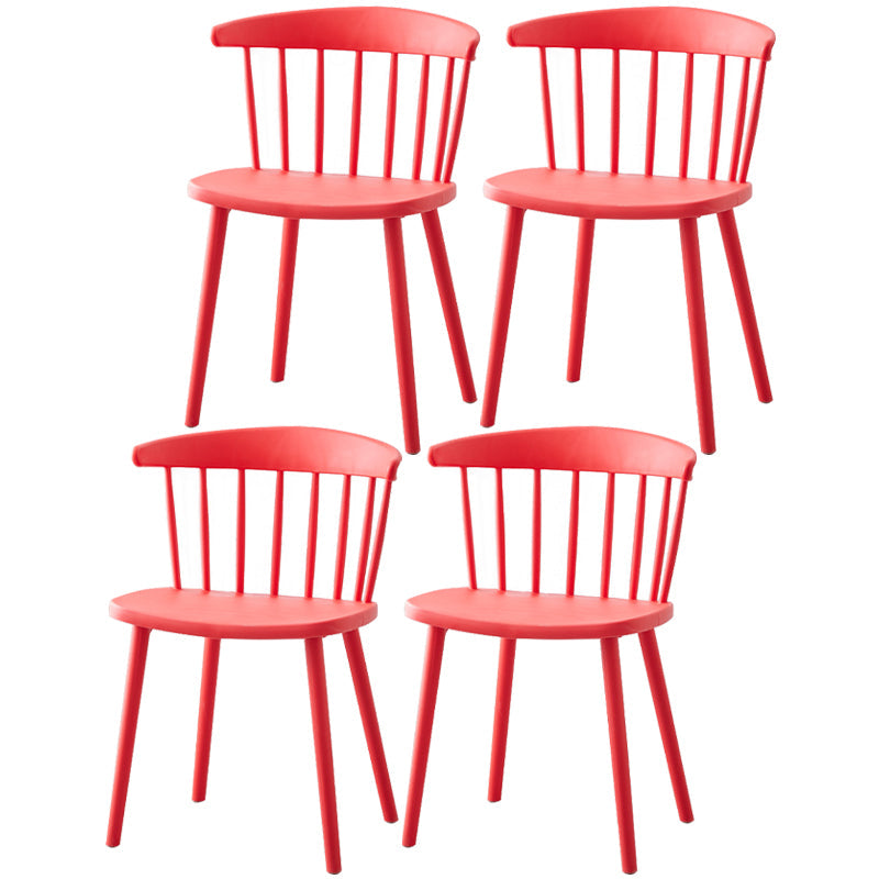 Modern Plastic Winsor Chair 30"H Acrylic Dining Chair for Restaurant Bedroom Red Set of 4 Clearhalo ' kitchen&dining_furn' 'Dining Chairs' 'Dining Tables & Seating' 'dining_chair' 'Furniture' 'furniture_dining_chair' 'Kitchen & Dining Furniture' 'kitchen' 3455270