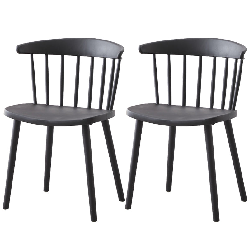 Modern Plastic Winsor Chair 30"H Acrylic Dining Chair for Restaurant Bedroom Black Set of 2 Clearhalo ' kitchen&dining_furn' 'Dining Chairs' 'Dining Tables & Seating' 'dining_chair' 'Furniture' 'furniture_dining_chair' 'Kitchen & Dining Furniture' 'kitchen' 3455272