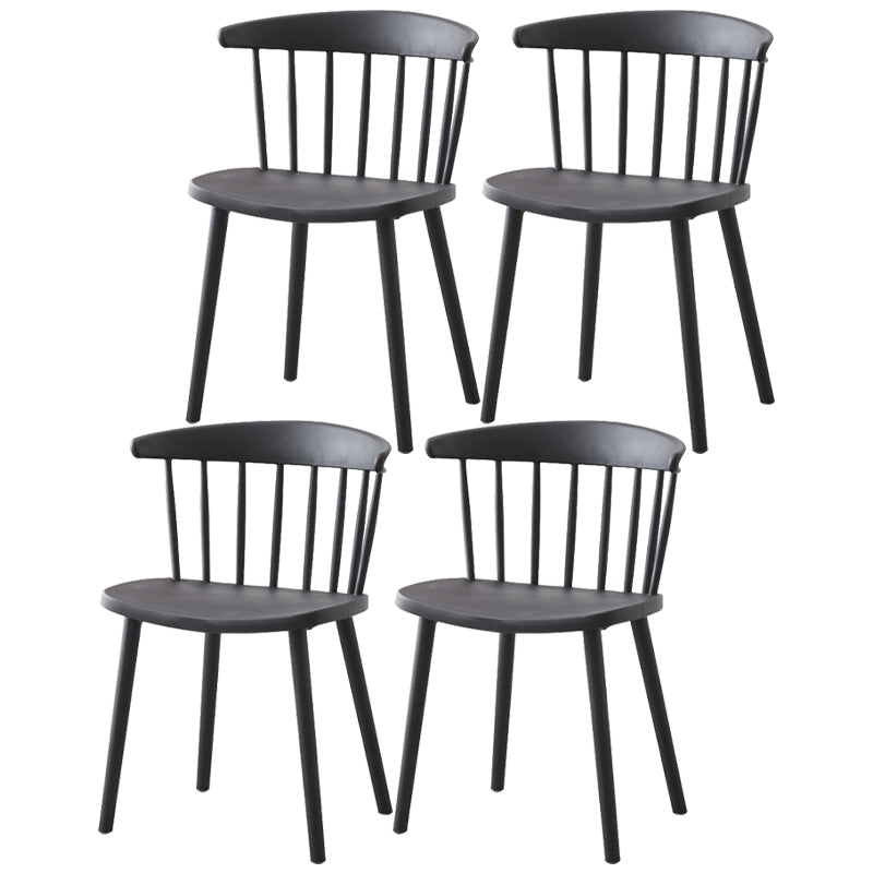 Modern Plastic Winsor Chair 30"H Acrylic Dining Chair for Restaurant Bedroom Black Set of 4 Clearhalo ' kitchen&dining_furn' 'Dining Chairs' 'Dining Tables & Seating' 'dining_chair' 'Furniture' 'furniture_dining_chair' 'Kitchen & Dining Furniture' 'kitchen' 3455273