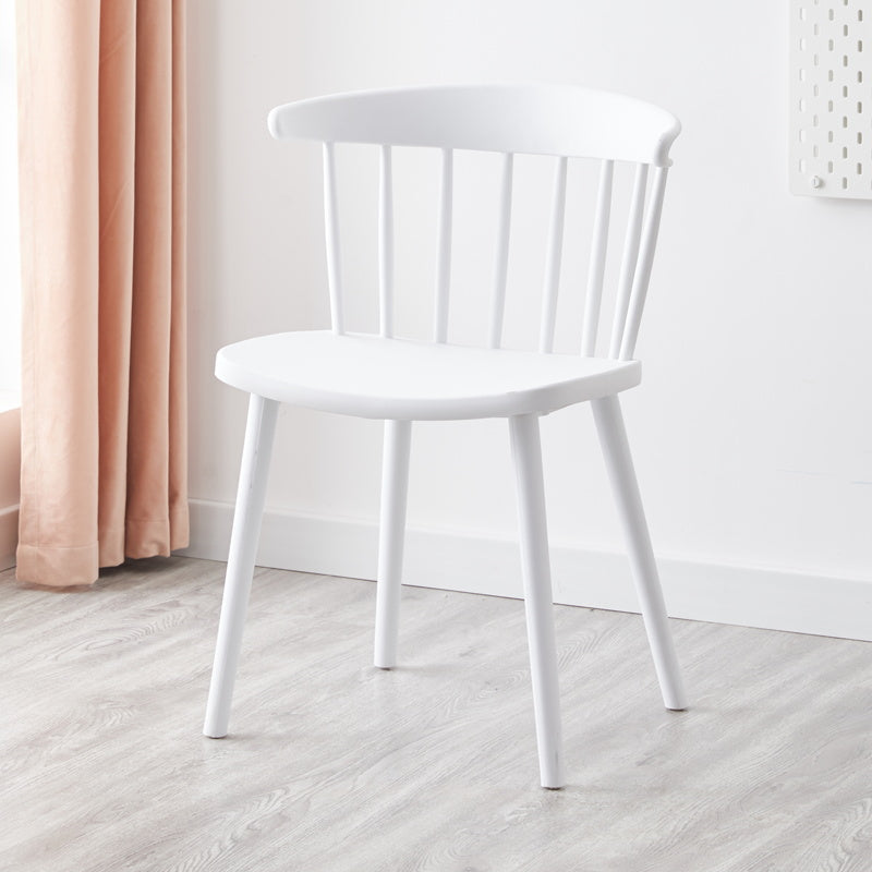 Modern Plastic Winsor Chair 30"H Acrylic Dining Chair for Restaurant Bedroom White 1 Piece Clearhalo ' kitchen&dining_furn' 'Dining Chairs' 'Dining Tables & Seating' 'dining_chair' 'Furniture' 'furniture_dining_chair' 'Kitchen & Dining Furniture' 'kitchen' 3455274