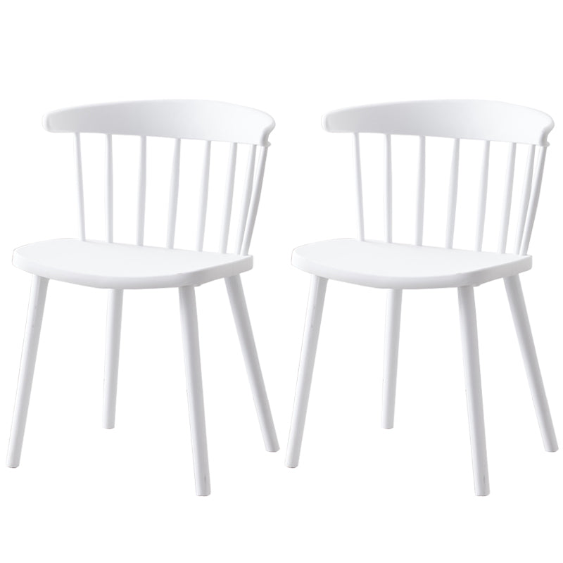 Modern Plastic Winsor Chair 30"H Acrylic Dining Chair for Restaurant Bedroom White Set of 2 Clearhalo ' kitchen&dining_furn' 'Dining Chairs' 'Dining Tables & Seating' 'dining_chair' 'Furniture' 'furniture_dining_chair' 'Kitchen & Dining Furniture' 'kitchen' 3455275