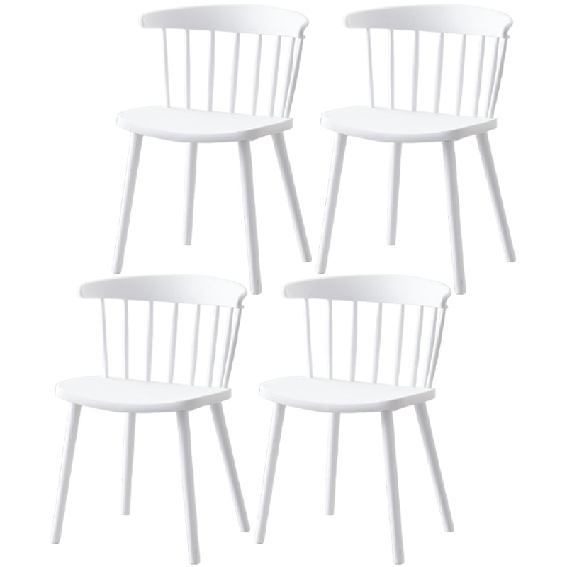 Modern Plastic Winsor Chair 30"H Acrylic Dining Chair for Restaurant Bedroom White Set of 4 Clearhalo ' kitchen&dining_furn' 'Dining Chairs' 'Dining Tables & Seating' 'dining_chair' 'Furniture' 'furniture_dining_chair' 'Kitchen & Dining Furniture' 'kitchen' 3455276
