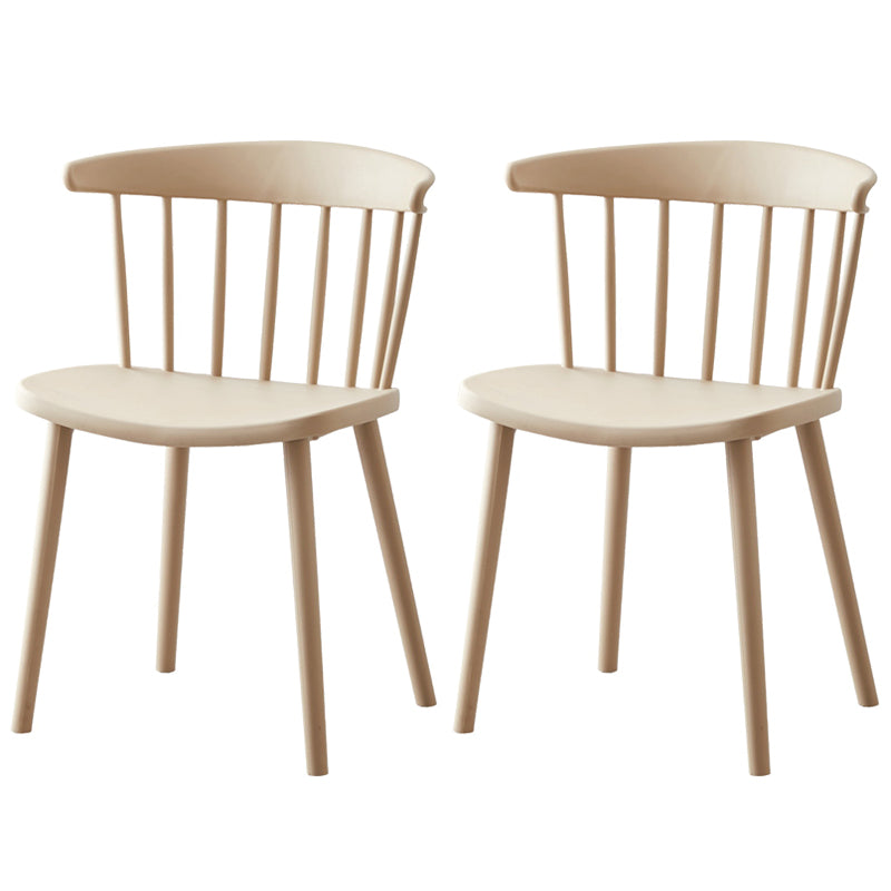 Modern Plastic Winsor Chair 30"H Acrylic Dining Chair for Restaurant Bedroom Khaki Set of 2 Clearhalo ' kitchen&dining_furn' 'Dining Chairs' 'Dining Tables & Seating' 'dining_chair' 'Furniture' 'furniture_dining_chair' 'Kitchen & Dining Furniture' 'kitchen' 3455278