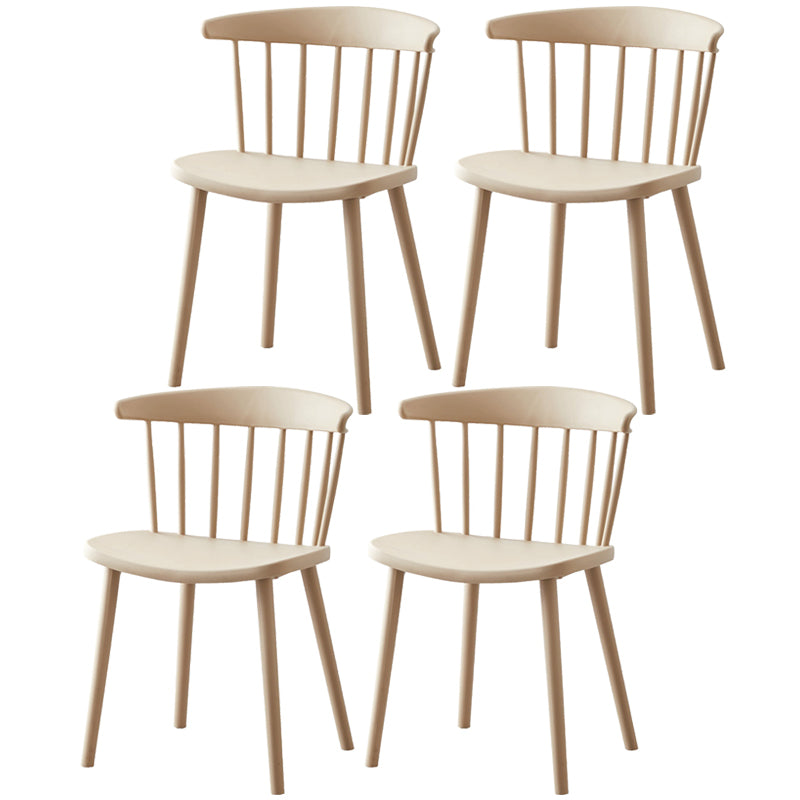 Modern Plastic Winsor Chair 30"H Acrylic Dining Chair for Restaurant Bedroom Khaki Set of 4 Clearhalo ' kitchen&dining_furn' 'Dining Chairs' 'Dining Tables & Seating' 'dining_chair' 'Furniture' 'furniture_dining_chair' 'Kitchen & Dining Furniture' 'kitchen' 3455279