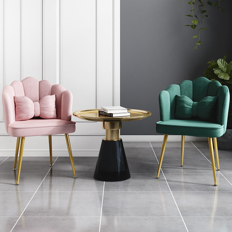 Glam Style 16.5'' Wide Dining Room Chair Solid Back Chair with 4 Metal Legs for Home Use Clearhalo ' kitchen&dining_furn' 'Dining Chairs' 'Dining Tables & Seating' 'dining_chair' 'Furniture' 'furniture_dining_chair' 'Kitchen & Dining Furniture' 'kitchen' 3455280