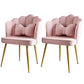 Glam Style 16.5'' Wide Dining Room Chair Solid Back Chair with 4 Metal Legs for Home Use Pink Brass Gold Set of 2 Clearhalo ' kitchen&dining_furn' 'Dining Chairs' 'Dining Tables & Seating' 'dining_chair' 'Furniture' 'furniture_dining_chair' 'Kitchen & Dining Furniture' 'kitchen' 3455283