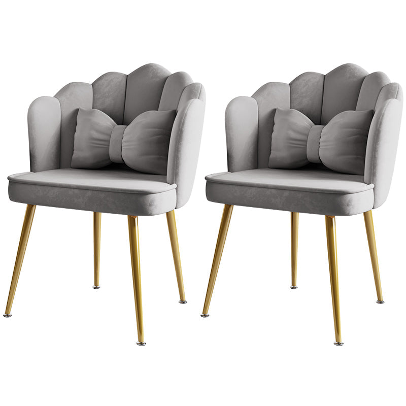 Glam Style 16.5'' Wide Dining Room Chair Solid Back Chair with 4 Metal Legs for Home Use Grey Brass Gold Set of 2 Clearhalo ' kitchen&dining_furn' 'Dining Chairs' 'Dining Tables & Seating' 'dining_chair' 'Furniture' 'furniture_dining_chair' 'Kitchen & Dining Furniture' 'kitchen' 3455289